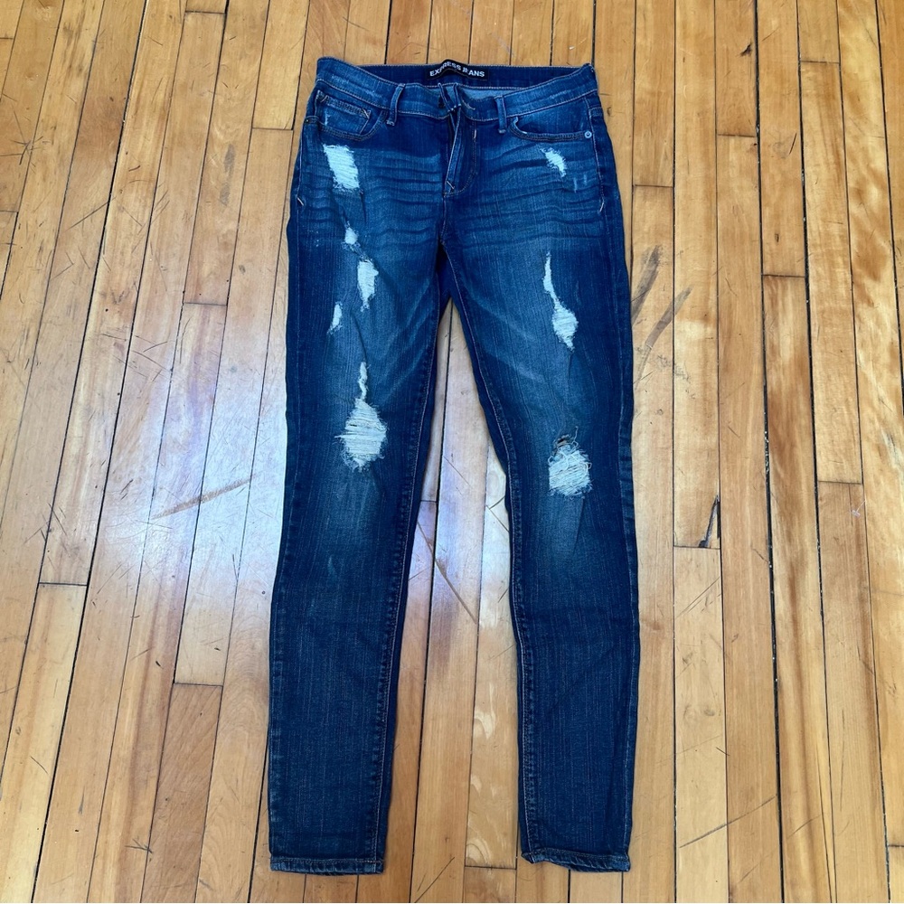 Express Distressed Blue Jeans